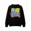 Buzo cuello redondo, estampa frase It's Giving retro
