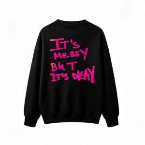 主图_1 Buzo cuello redondo, estampa frase Messy Okay