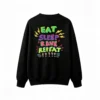 Buzo cuello redondo, estampa Eat Sleep Rave festival pop