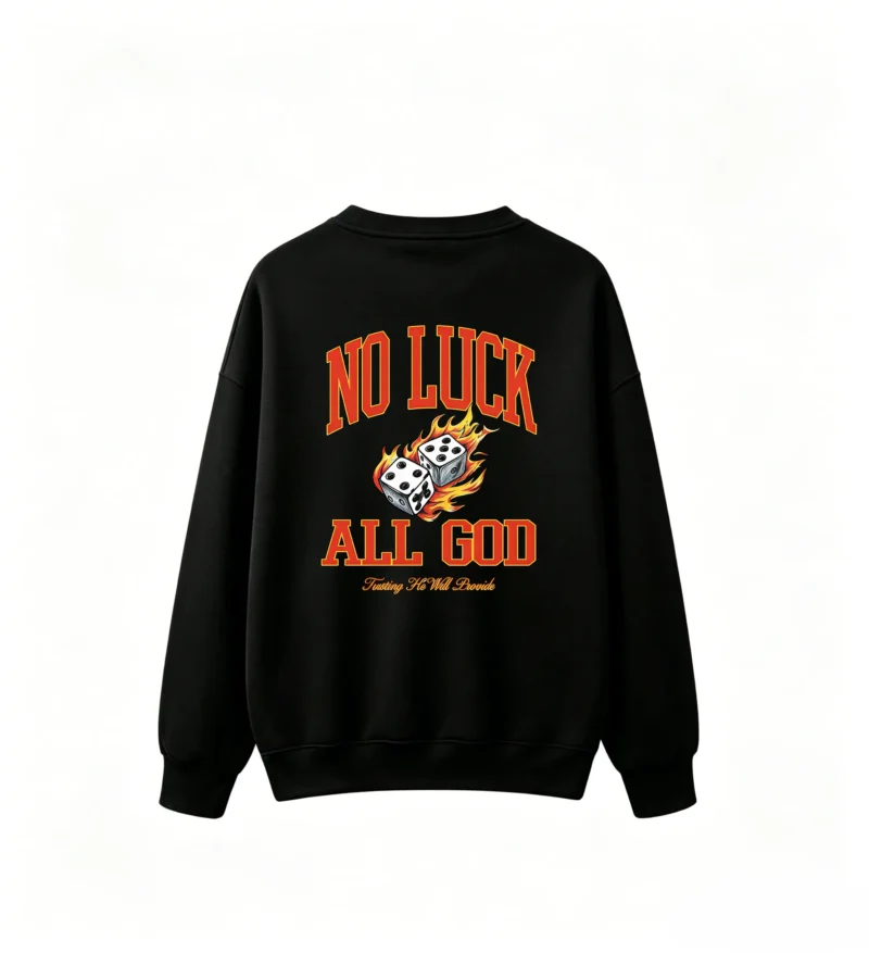 Buzo cuello redondo, estampa dados y fuego streetwear