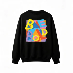 Buzo cuello redondo, estampa Be Bold pop art 3D