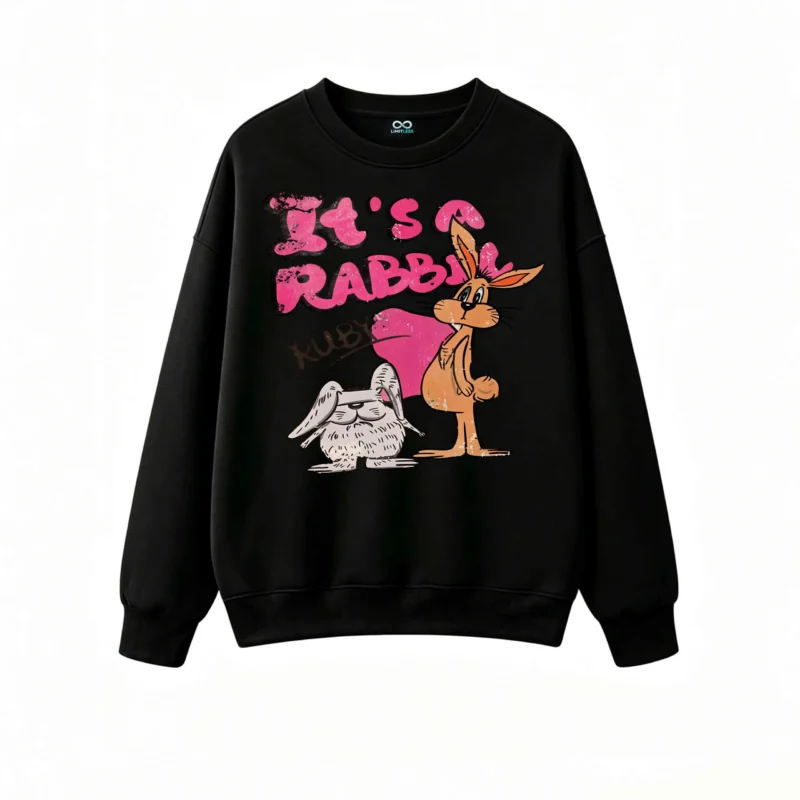 It's A Rabbit Ruby Funny Cartoon Print Sweatshirt