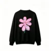Buzo cuello redondo, estampa flor con frase