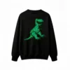 Buzo cuello redondo, estampa dinosaurio verde divertido