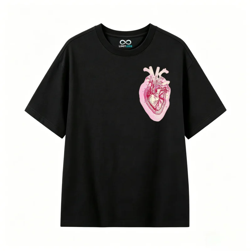 主图_1 Remera Algodón Estampado Corazón Anatómico Diseño Vintage