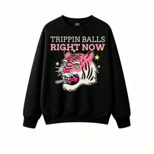 主图_1 Trippin Balls Right Now Pink Tiger Sweatshirt