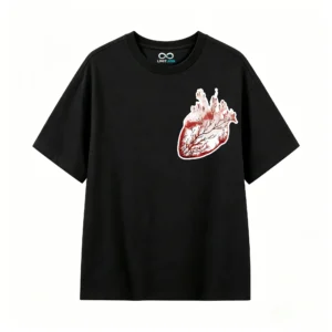 Remera Algodón Estampado Corazón Abstracto Arte Urbano Premium