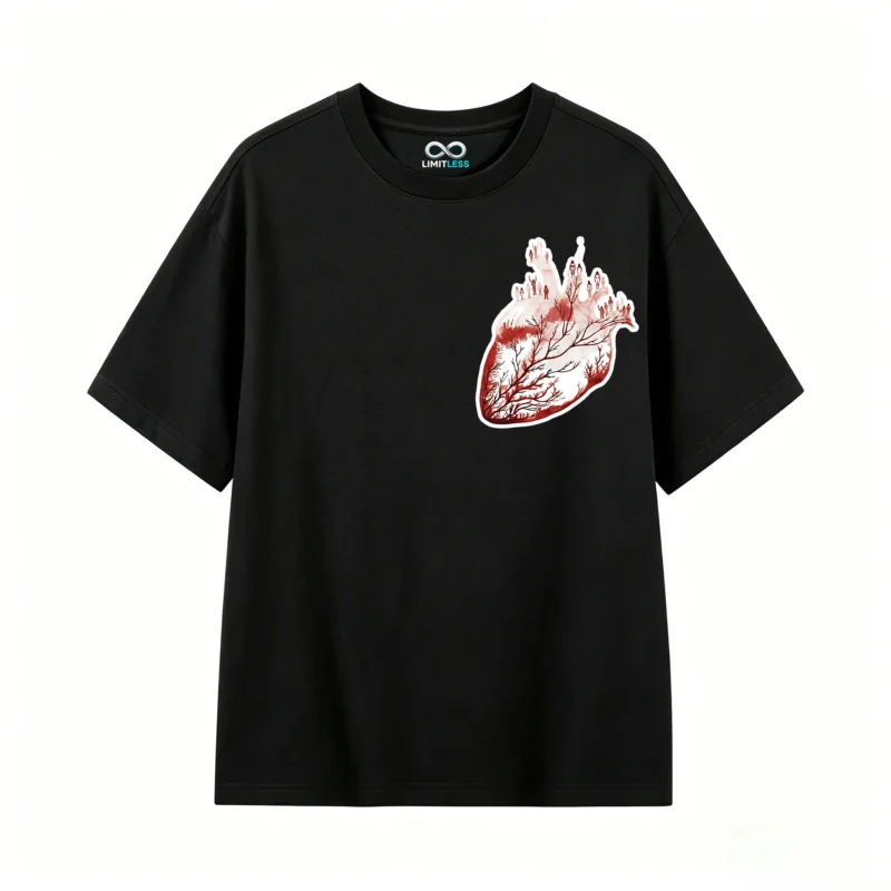 主图_1 Remera Algodón Estampado Corazón Abstracto Arte Urbano Premium