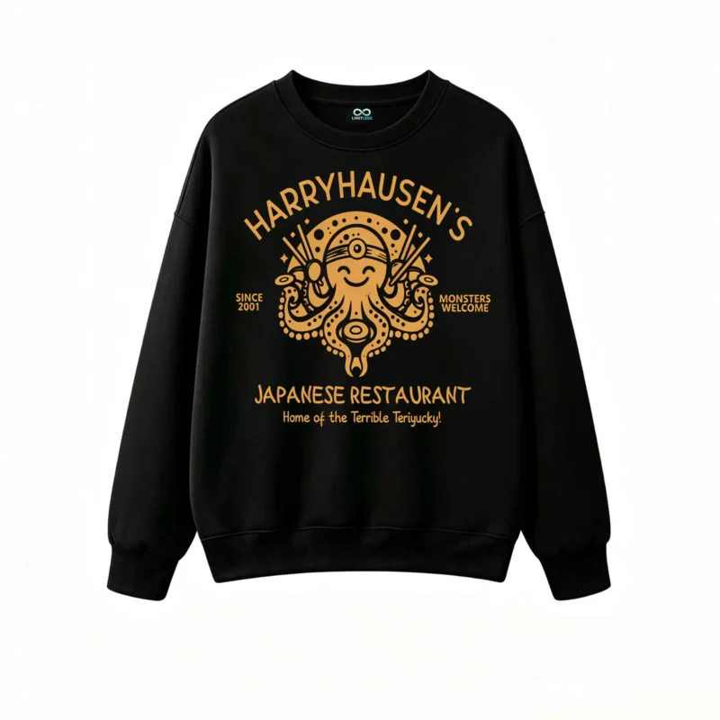 Harryhausen Octopus Sushi Print Crew Neck Sweatshirt