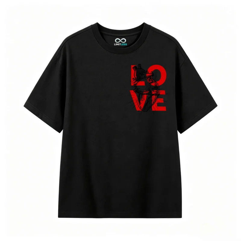 Remera Algodón Estampada Love Corazón Arte Urbano Premium