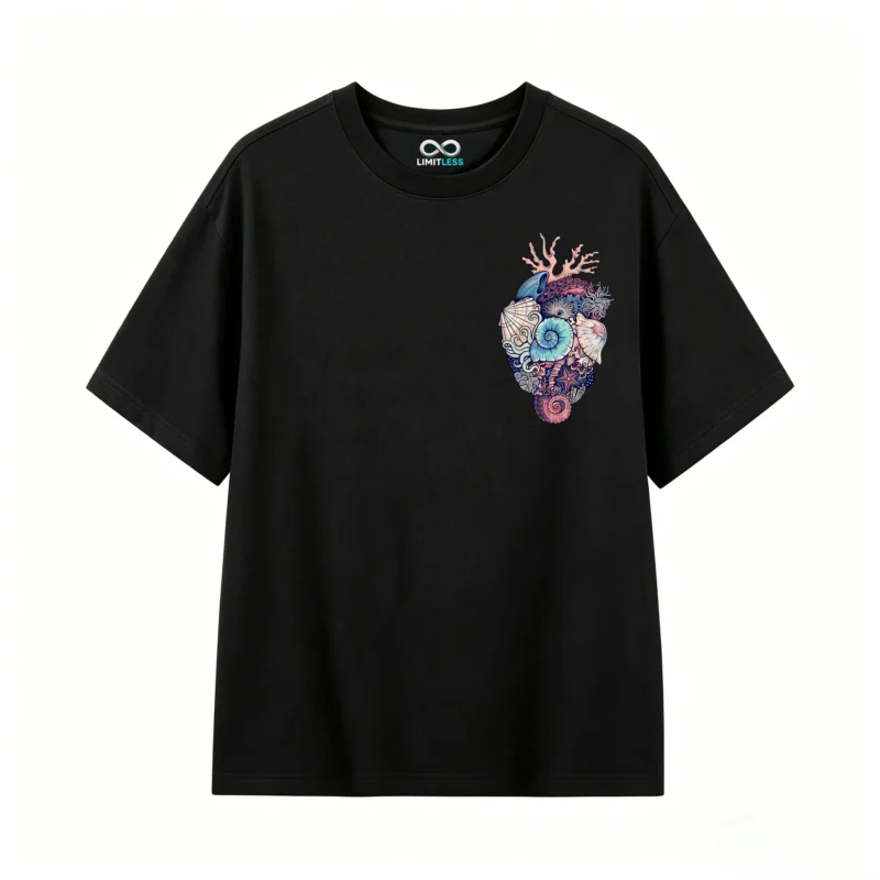 主图_1 Remera Algodón Estampado Corazón Marino Abstracto Premium