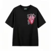 Remera Algodón Estampado Corazón Gatos Diseño Artístico