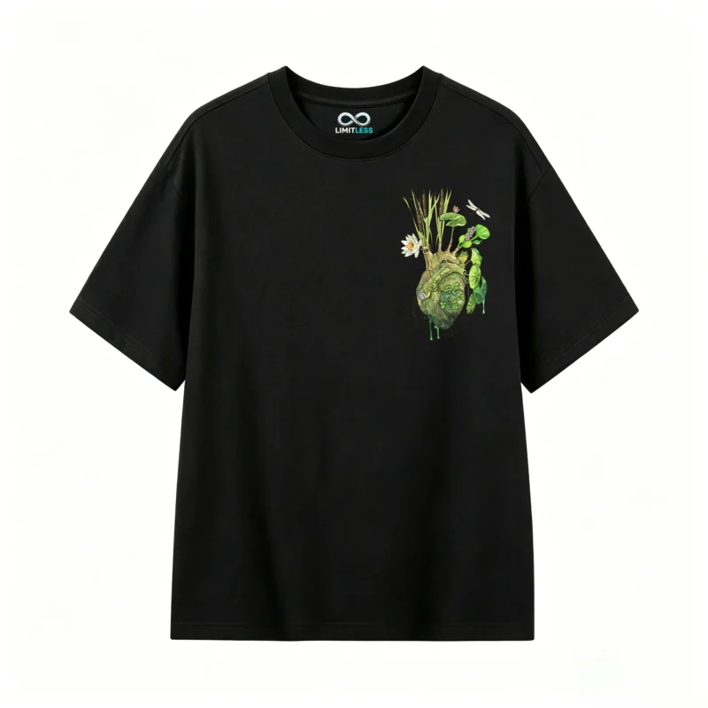 主图_1 Remera Algodón Estampado Botánico Corazón Natural Premium