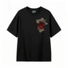 Remera Algodón Estampada Corazón Daga Flores Tattoo Vintage