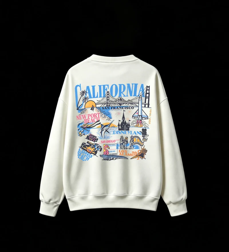 主图_2 California San Francisco Disneyland Print Sweatshirt