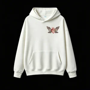 Buzo con Capucha Algodón Estampado Corazón Alas Aesthetic Oversize