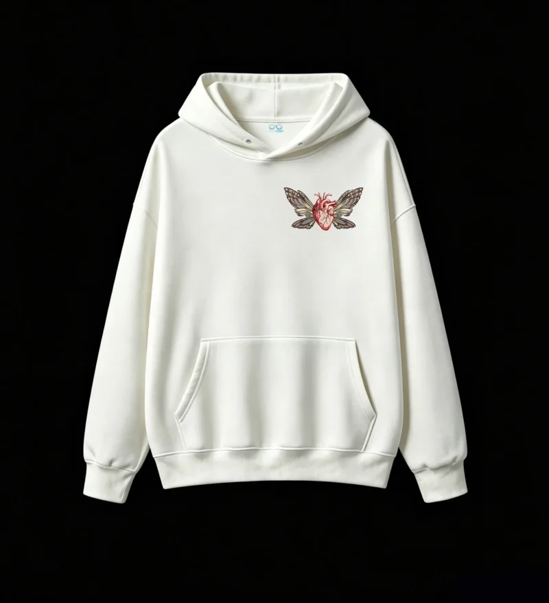 主图_2 Buzo con Capucha Algodón Estampado Corazón Alas Aesthetic Oversize