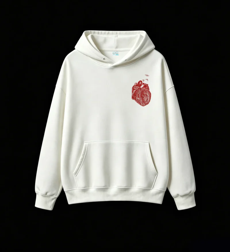 主图_2 Buzo con Capucha Algodón Estampado Corazón Anatómico Gótico Y2K Premium