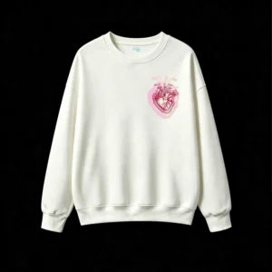 Buzo Cuello Redondo Algodón Estampado Corazón Anatómico Diseño Vintage