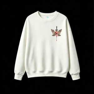 主图_2 Buzo Cuello Redondo Algodón Estampada Corazón Alas Daga Gótico Urbano
