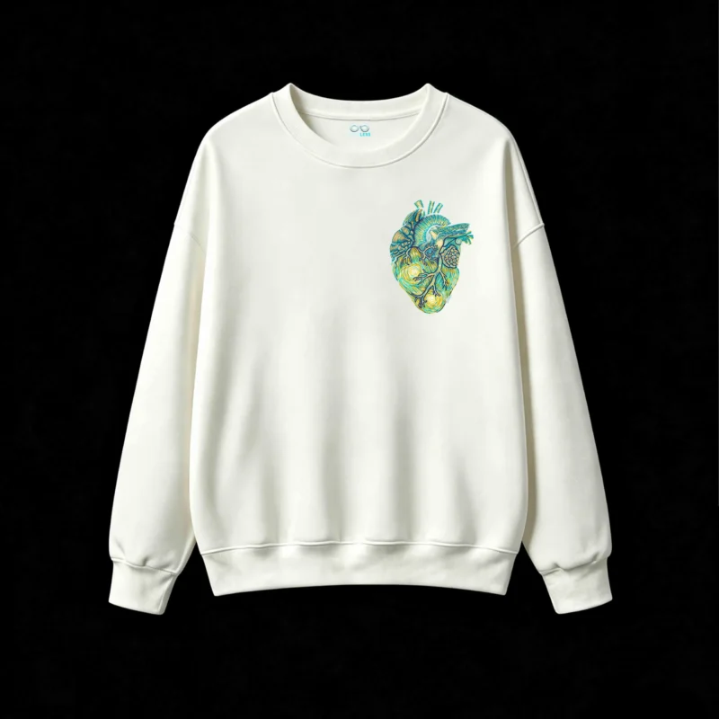 主图_2 Buzo Cuello Redondo Algodón Estampado Corazón Van Gogh Arte Urbano Premium