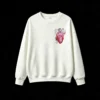 Buzo Cuello Redondo Algodón Estampado Corazón Gatos Arte Original Moda