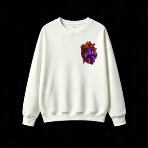 主图_2 Buzo Cuello Redondo Algodón Estampada Corazón Pulpo Diseño Surrealista