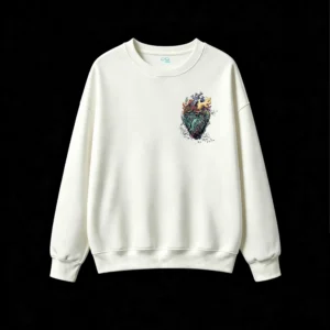 主图_2 Buzo Cuello Redondo Algodón Estampado Corazón Coral Artístico Premium