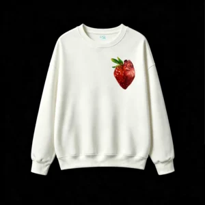Buzo Cuello Redondo Algodón Estampado Corazón Frutilla Arte Urbano Full