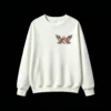 Buzo Cuello Redondo Algodón Estampado Corazón Alas Mariposa Diseño Gótico