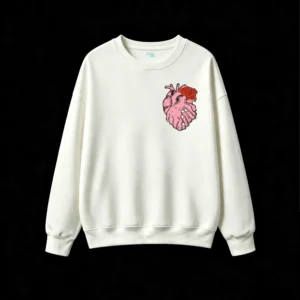 主图_2 Buzo Cuello Redondo Algodón Estampada Corazón Rosa Vintage Casual Premium