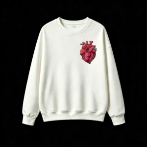 Buzo Cuello Redondo Algodón Estampado Corazón Anatómico Diseño Urbano
