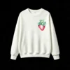 Buzo Cuello Redondo Algodón Estampado Corazón Frutilla Diseño Artístico