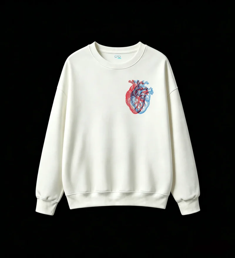 Buzo Cuello Redondo Algodón Estampado Corazón Anatomía Ciencia Premium