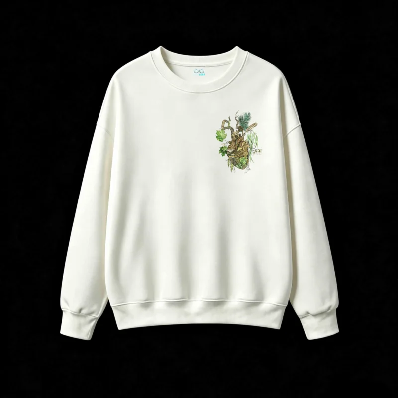 主图_2 Buzo Cuello Redondo Algodón Estampado Naturaleza Corazón Bosque Orgánico