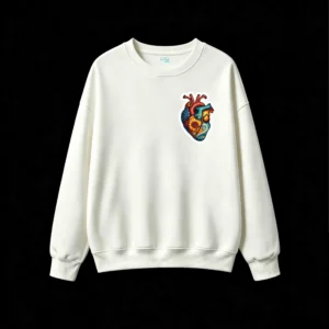 主图_2 Buzo Cuello Redondo Algodón Corazón Anatómico Girasol Estampado Urbano