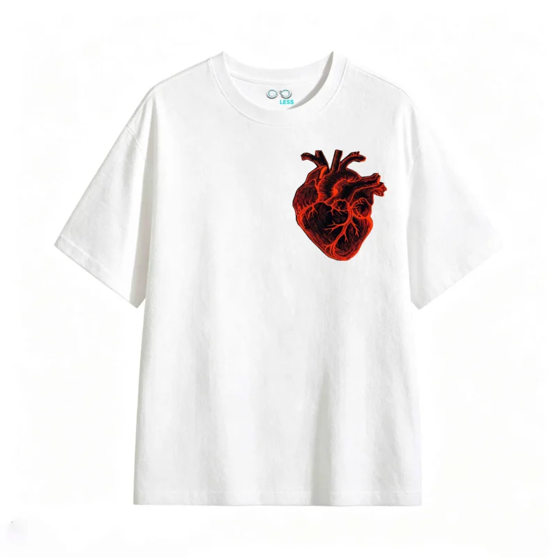 Remera Algodón Estampado Corazón Anatómico Minimalista