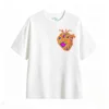 Remera Algodón Estampado Corazón Neón Estilo Urbano Oversize