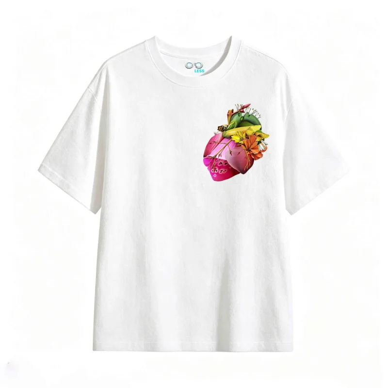 主图_2 Remera Algodón Diseño Corazón Floral Estampado Full Color