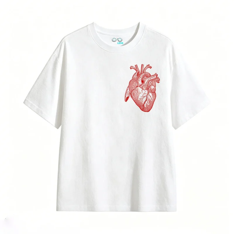 Remera Algodón Estampado Corazón Anatómico Diseño Premium