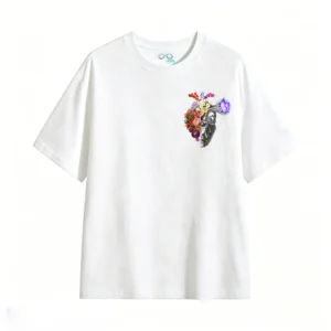 Remera Algodón Estampado Corazón Floral Diseño Artístico