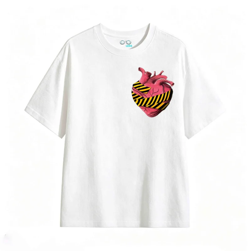 主图_2 Remera Algodón Estampado Corazón Warning Urbano Premium