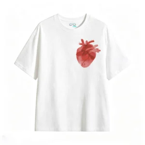 Remera Algodón Estampado Corazón Anatómico Arte Casual Premium