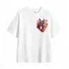 Remera Algodón Estampado Corazón Floral Diseño Artístico