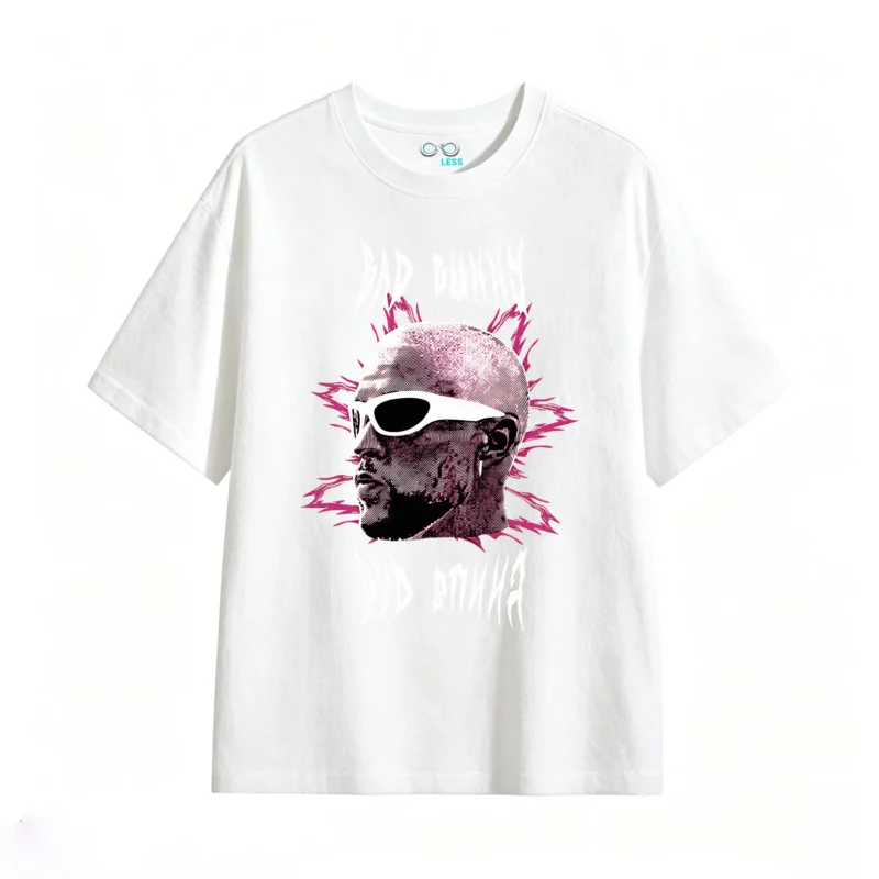 主图_2 Remera Algodón Bad Bunny Estampado Urbano Oversize Premium