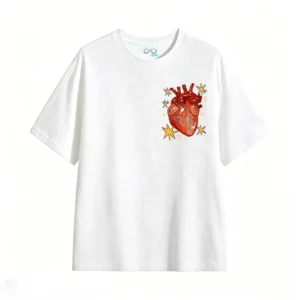 Remera Algodón Estampada Corazón Anatómico Diseño Artístico