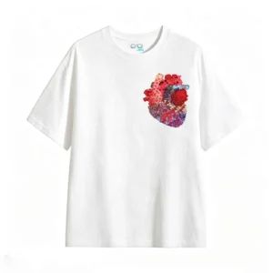 Remera Algodón Estampado Corazón Artístico Diseño Exclusivo