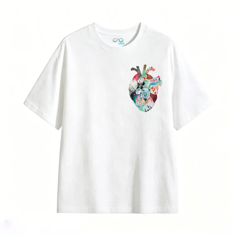 主图_2 Remera Algodón Estampado Corazón Vida Abstracto Premium
