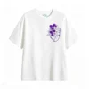 Remera Algodón Estampado Corazón Flores Violeta Premium