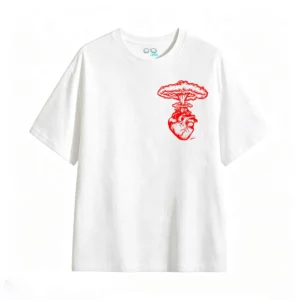 Remera Algodón Estampado Corazón Nuclear Explosión Urbano